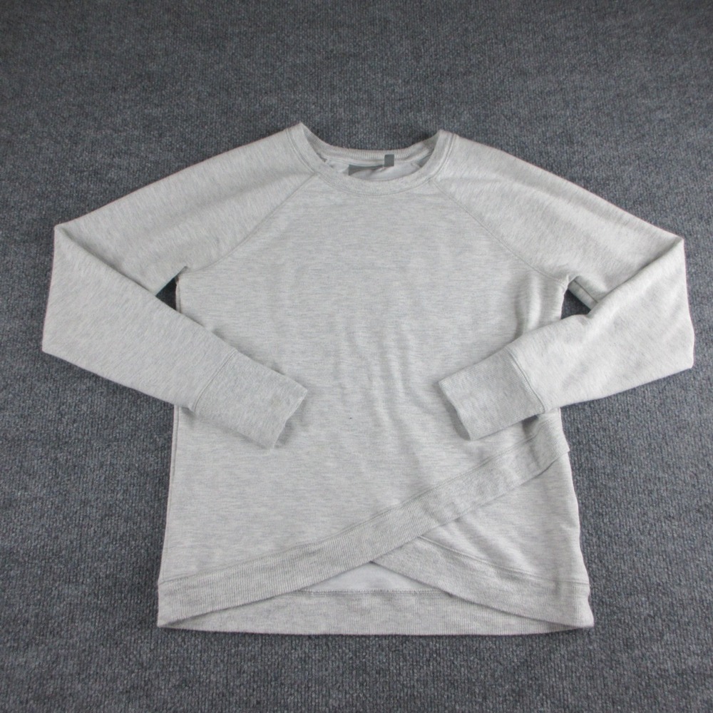 Athleta Criss Cross Sweatshirt Womens S Gray Pullover Workout Gym Casual*